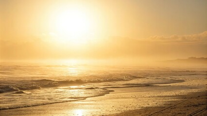 Fototapeta premium Ethereal golden light on a minimalist background, abstract, organization