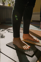 Girls and Sadhu boards. Meditation 