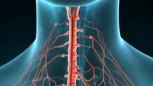Human Nervous System:  Detailed 3D Render of Brain and Spinal Cord Anatomy
