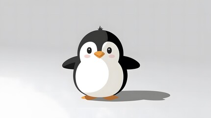 Obraz premium penguin cartoon illustration isolated on white background, penguin cartoon art