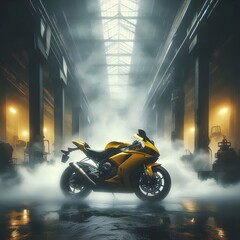 Sleek Ride in the Misty Highlands
