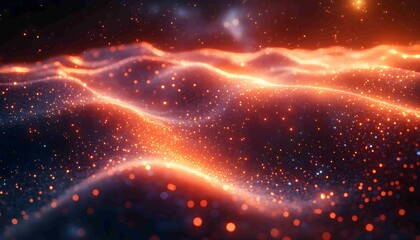 Obraz premium Quantum Data Visualization, holographic data stream representing quantum calculations.