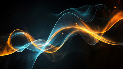 Obraz premium Dynamic and mesmerizing abstract black wavy background 