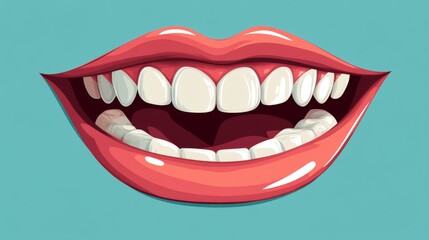 Fototapeta premium Smiling Mouth Illustration: A Joyful Expression