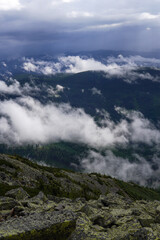 Beautiful carpathian mountains. top view