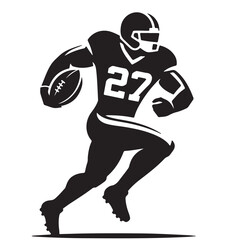 American football player silhouette vector. NFL player vector design. American football player logo, icon.