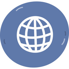 Cute hand drawn line icon of internet in round bubble. Symbol of network, connection and Internet of things