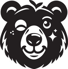 Obraz premium Bear one eye closed a playful expression vector silhouette design