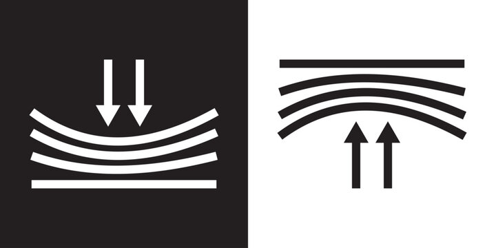 Elastic icon. Compression arrows icon. Resilience icon. Vector illustration.