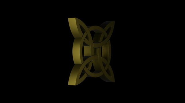 celtic knot georgian style on transparent background animation. 4K footage. 