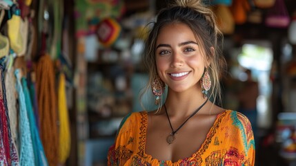 Obraz premium Latino pop-up stores in urban neighborhoods, offering limited-edition items