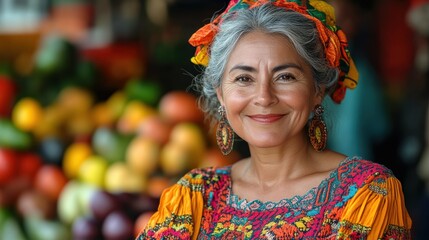 Fototapeta premium Latino shopping in small towns, supporting local businesses with authentic products