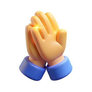 recommend clip art: Vector of a praying hands icon with a subtle glow effect isolated on white background. concept as A minimalist vector icon showing hands in prayer with a gentle glow effect symbolizing devotion and re
