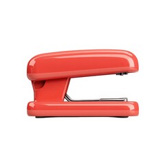 A sleek, modern coral stapler with a curved design, ideal for adding a pop of color to any office or workspace.