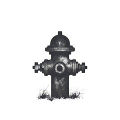 Fototapeta premium A vintage-style fire hydrant with a classic design, featuring a rounded top and side valves, set against a minimalist background.