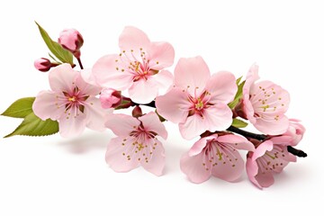 Naklejka premium Set of Hand drawn watercolor illustration Red Apple Flowers Isolated on white background Element for design of invitations