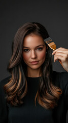 Obraz premium Professional hairstylist applying hair color for stylish makeover