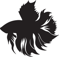 Obraz premium betta fish icon silhouette vector art illustration