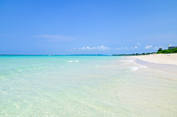 日本にある沖縄宮古島のとても美しい海の風景
