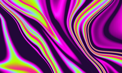 Obraz premium A vibrant, abstract background swirl of neon pink, yellow, and green hues.