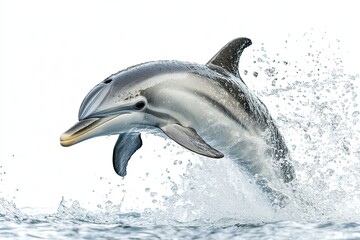 Fototapeta premium Leaping Dolphin isolated on white background