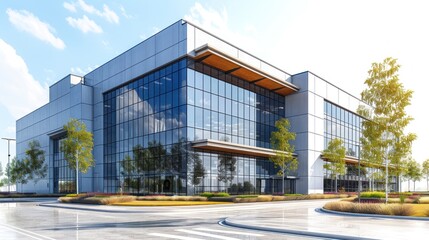 Obraz premium Modern Office Building with Glass Facade