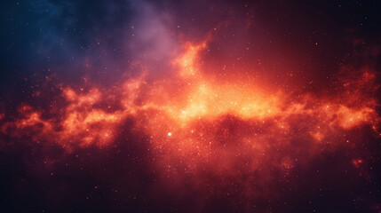 Obraz premium Vibrant cosmic nebula: celestial landscape of glowing clouds and sparkling stars