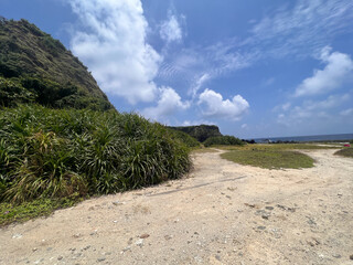 Scenic Coastal Pathway Under a Bright Blue Sky