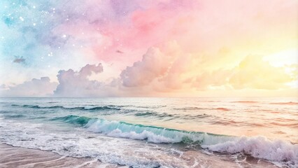 Obraz premium Softly glowing watercolor background with subtle gradient, blurred edges, soft pink, soothing