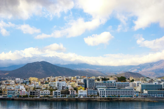 view of the port crete, greece