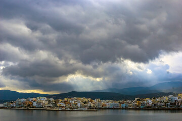 view of the port crete, greece