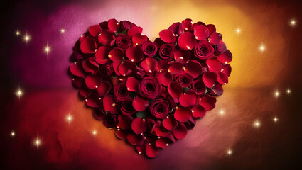 "A vibrant Valentine's Day background of flowers heart "