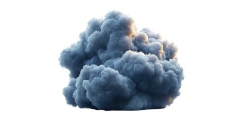 Dark storm cloud isolated on transparent background.