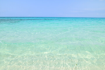 日本にある沖縄宮古島のとても美しい海の風景