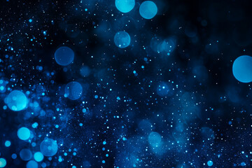 Obraz premium Stunning Blue Bokeh Background with Sparkling Lights - A Captivating Abstract Design for Wallpaper or Digital Art