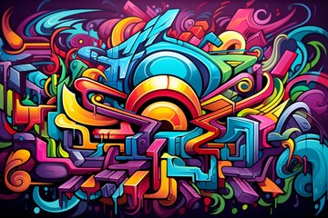 Fototapeta premium Abstract Graffiti Illustration Background, Graffiti Background, Graffiti Wallpaper, Graffiti Pattern, Street Art Graffiti, Graffiti Wall Background, Graffiti Digital Paper, AI Generative