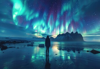 Obraz premium Witnessing the Northern Lights