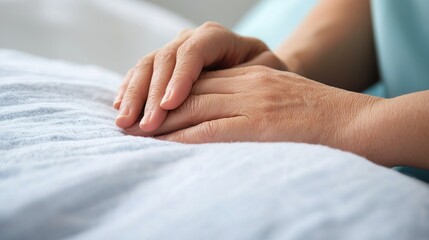 Home caregiver and senior woman concept. Offering Comfort Through a Gentle Touch