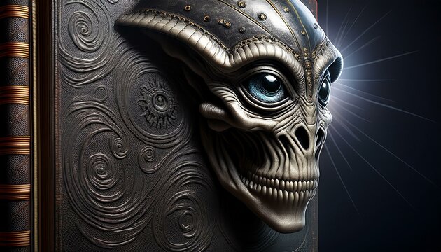UFO and alien images in the form of different compositions created with artificial intelligence.