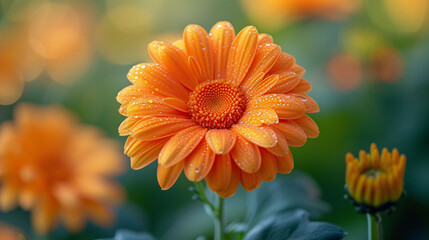Beautiful Chrysanthemum Flower Close-Up Outdoors