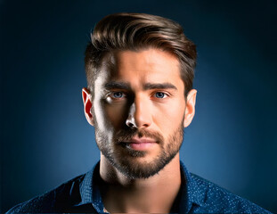 Artistic portrait of a young man with a dreamy expression, perfect for creative projects