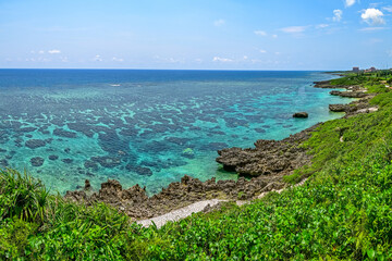 日本にある沖縄宮古島のとても美しい海の風景