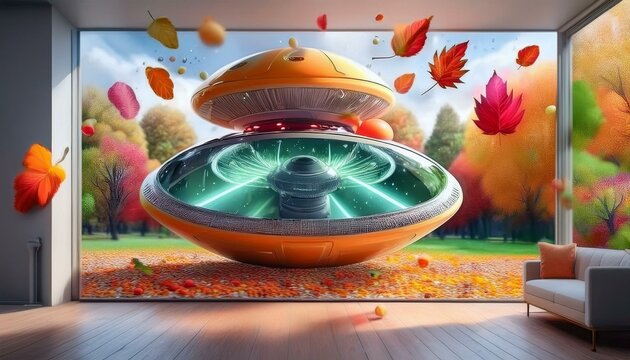 UFO and alien images in the form of different compositions created with artificial intelligence.