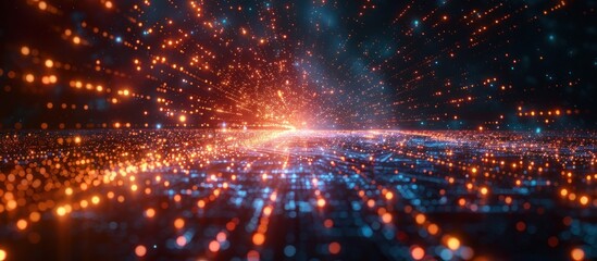 Obraz premium Abstract Digital Art: Cosmic Network