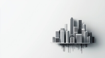 Modern city skyline design with abstract architecture elements