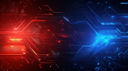 Obraz premium Background gaming abstract neon theme cyberpunk red and blue dynamic technology background wallpaper AI generated image
