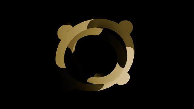 celtic knot georgian style transparent background for logo icon. 4K footage.