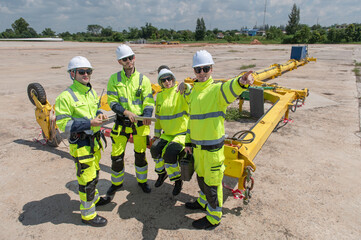 Wind Turbine Maintenance and Repair Technician, Engineer team professional working maintenance clean power generator system