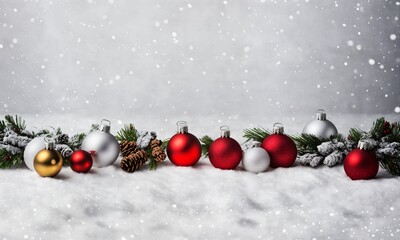 Whimsical Merry Christmas and Happy New Year Background with Sparkling Snowflakes, Golden Stars, and Red Decor for Festive Winter Holiday Greeting Cards