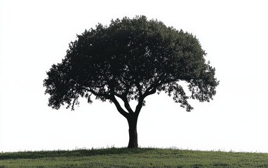 Fototapeta premium black tree silhouette isolated on white background. Clipping path. for apps and websites. , isolated on white background, , copy space, copy space for text,